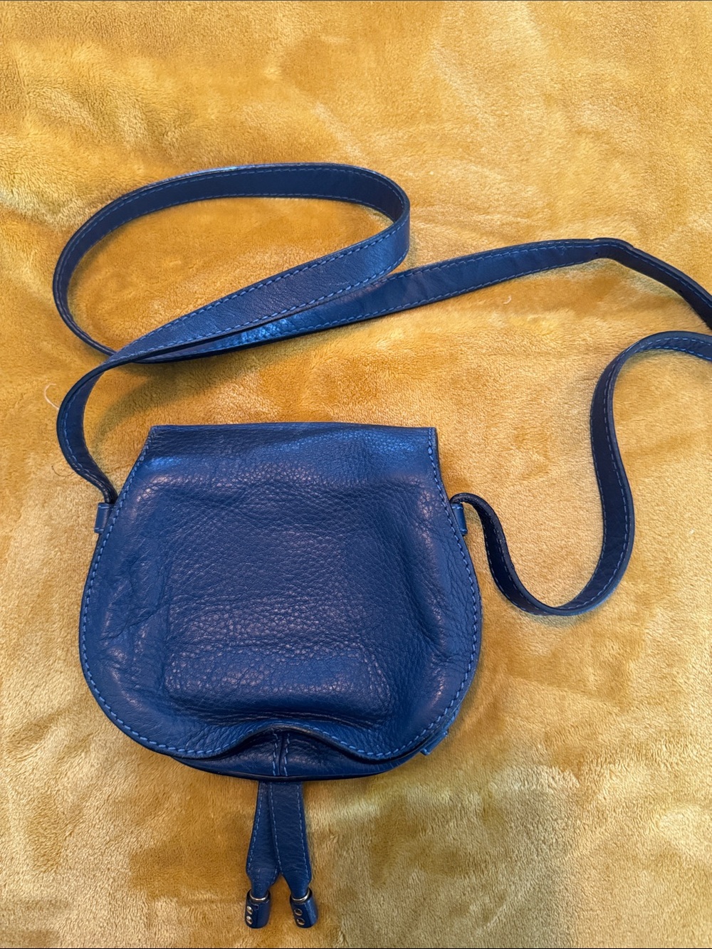 Chloe Marcie Small saddle bag blue leather - Picture 7 of 15